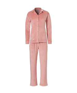 Cocodream Ladies Pajama Set Velour Buttoned Closure Pink