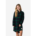 Happy Shorts Happy Shorts Dames Kerst Nachthemd Lange Mouw Flanel Geruit
