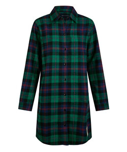 Happy Shorts Dames Kerst Nachthemd Lange Mouw Flanel Geruit