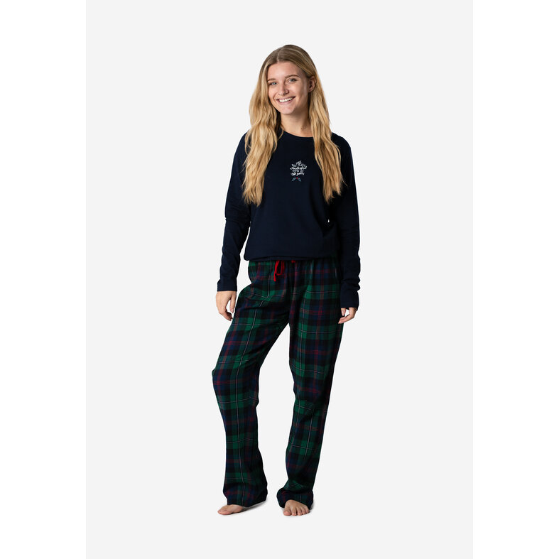 Happy Shorts Happy Shorts Dames Kerst Pyjama Set Met Print Flanel Geruit