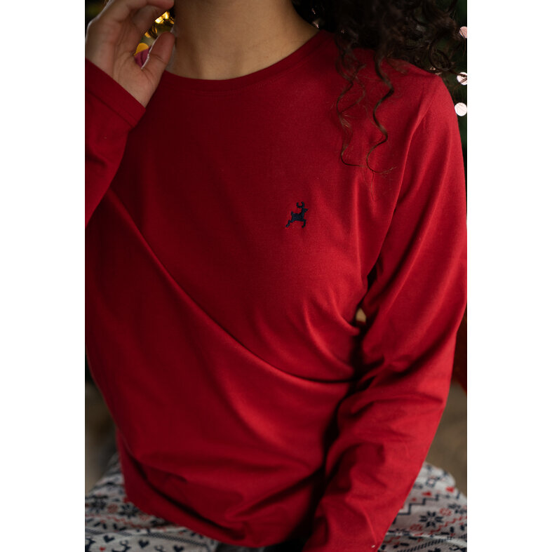 Happy Shorts Happy Shorts Dames Kerst Pyjama Set Met Print Norway Rood