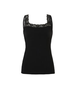 Cotonella Ladies Shirt with Lace Black
