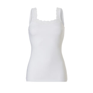 Cotonella Ladies Shirt with Lace White