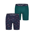 Happy Shorts Happy Shorts Kerst Boxershorts Heren Met Lange Pijpen Boxer Briefs 2-Pack Groen/Blauw