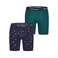 Happy Shorts Happy Shorts Christmas Boxer Shorts Men's Long Legs Boxer Briefs 2-Pack Green/Blue