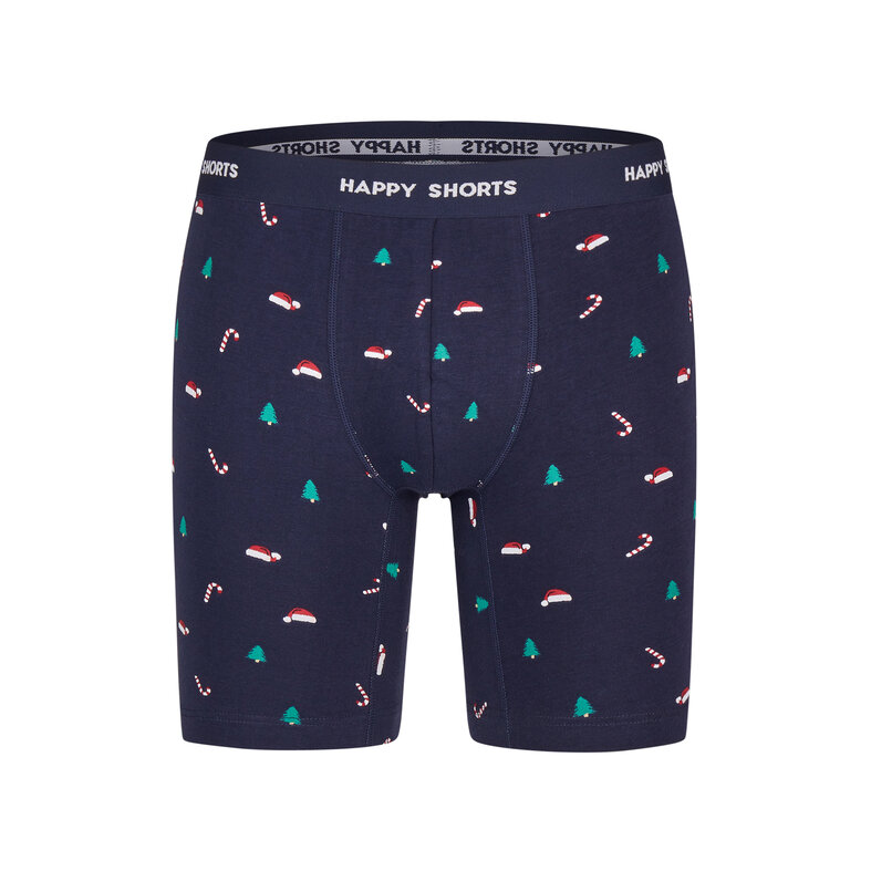 Happy Shorts Happy Shorts Christmas Boxer Shorts Men's Long Legs Boxer Briefs 2-Pack Green/Blue