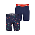 Happy Shorts Happy Shorts Christmas Boxer Shorts Men's Long Legs Boxer Briefs 2-Pack Blue