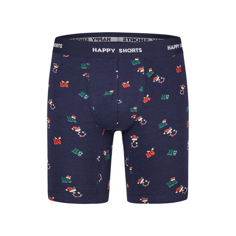 Happy Shorts Happy Shorts Kerst Boxershorts Heren Met Lange Pijpen Boxer Briefs 2-Pack Blauw