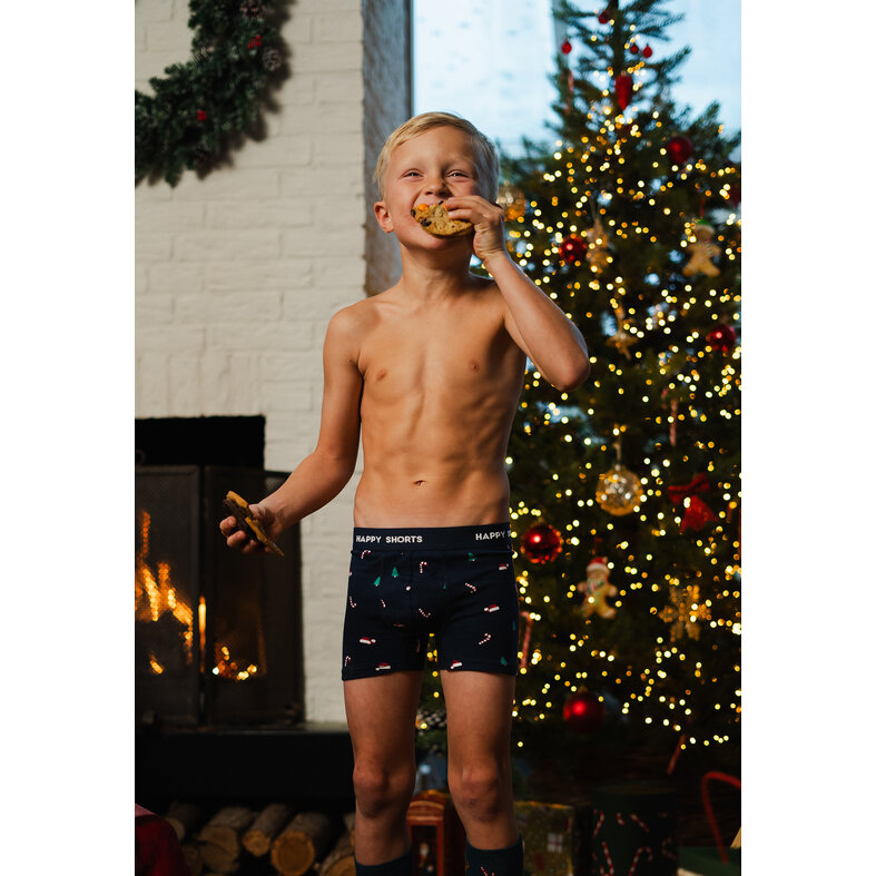 Happy Shorts Happy Shorts Kinder Boxershorts Jongens Kerst Print 2-Pack Christmas