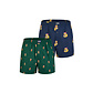 Happy Shorts Happy Shorts Heren Wijde Boxershorts Kerst Print 2-Pack Blauw/Groen