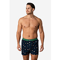 Happy Shorts Happy Shorts Men's Wide Boxer Shorts Christmas Print 2-Pack Navy/Green