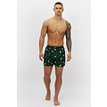 Happy Shorts Happy Shorts Men's Wide Boxer Shorts Christmas Print 2-Pack Light Blue/Green