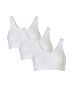 Cotonella Ladies Bralette Bi-elastic Cotton 3-Pack White
