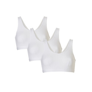 Cotonella Ladies Bralette Bi-elastic Cotton 3-Pack White