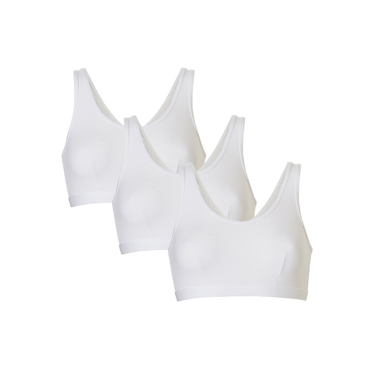 Cotonella Cotonella Ladies Bralette Bi-elastic Cotton 3-Pack White