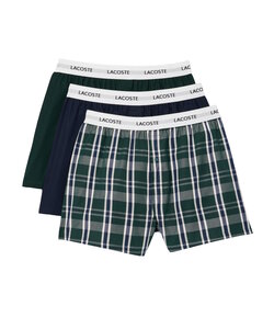 Lacoste Men's Wide Boxer Shorts Cotton 3-Pack Green/Blue