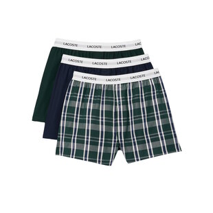 Lacoste Men's Wide Boxer Shorts Cotton 3-Pack Green/Blue
