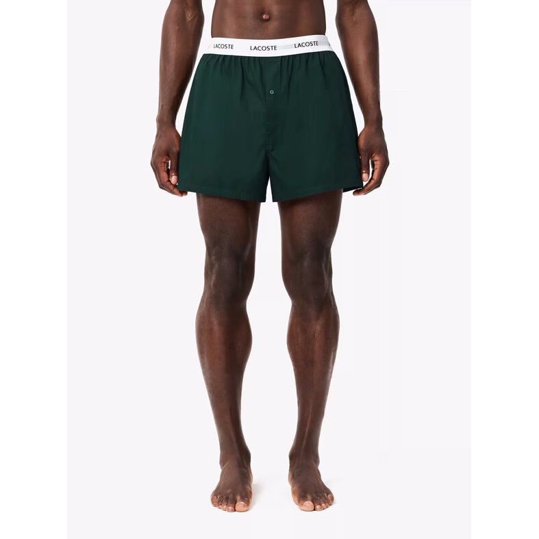 Lacoste Lacoste Heren Wijde Boxershorts Katoen 3-Pack Groen/Blauw