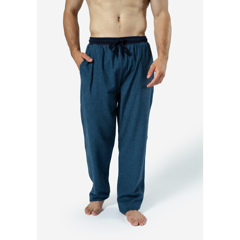 Phil & Co Phil & Co Men's Pyjama Pants Long Checkered Flannel Blue