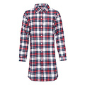 By Louise By Louise Ladies Pyjama Nightshirt Long Flannel Checkered Red/Blue