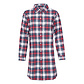 By Louise By Louise Ladies Pyjama Nightshirt Long Flannel Checkered Red/Blue
