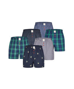 Phil & Co Wide Boxer Shorts Men's Woven Cotton Multipack 6-Pack D405