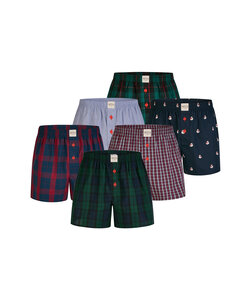 Phil & Co Wide Boxer Shorts Men's Woven Cotton Multipack 6-Pack D415