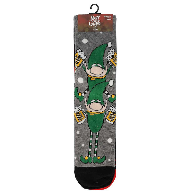 Apollo Apollo Foute Kerstsokken Heren 2-Pack Kerstelf