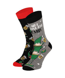 Apollo Funny Christmas Socks Men 2-Pack Christmas Elf