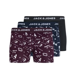 Jack & Jones Heren Boxershorts Trunks Kerst Print JACSNOWFLAKE 3-Pack