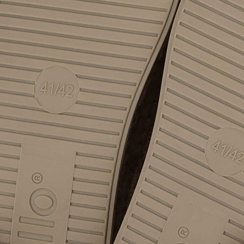 Apollo Apollo Ladies Slippers Cable Pattern Taupe