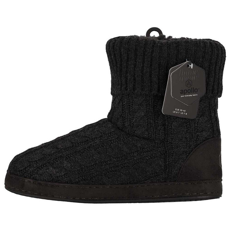 Apollo Apollo Dames Pantoffels Kabel Patroon Antraciet