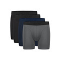 Ten Cate Ten Cate Men's Long Legs Bamboo Boxer Briefs 4-Pack Grey/Black/Blue