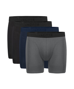 Ten Cate Heren Boxershort Lange Pijp Bamboe Boxer Briefs 4-Pack Grijs/Zwart/Blauw