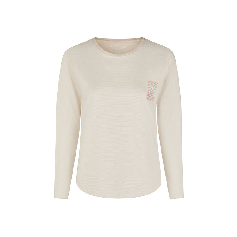 By Louise By Louise Dames Pyjama Set Lang Katoen Beige/Mintgroen Gestreept