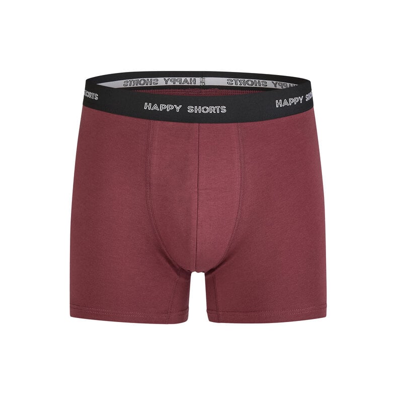 Happy Shorts Happy Shorts Heren Boxershorts Trunks 3-Pack Zwart/Bordeaux Rood