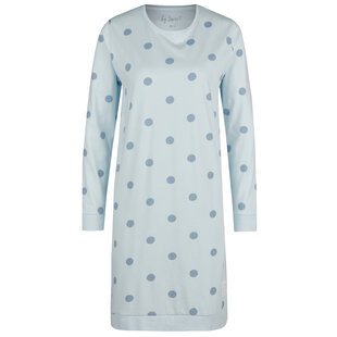 By Louise Ladies Nightshirt Long Sleeve Cotton Blue Dotted