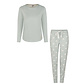 By Louise By Louise Dames Pyjama Set Lang Katoen Mintgroen