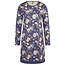 By Louise By Louise Dames Nachthemd Lange Mouw Katoen Donkerblauw Gebloemd