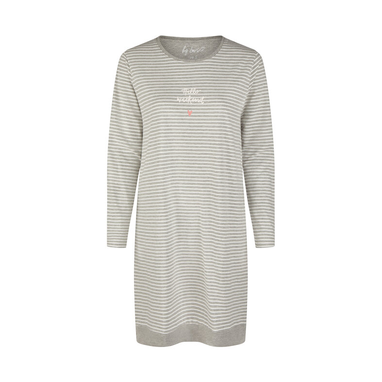 By Louise By Louise Ladies Long Sleeve Nightshirt Grey Striped