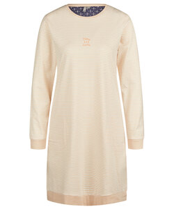 By Louise Ladies Nightshirt Long Sleeve Cotton Orange Striped
