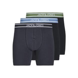 Jack & Jones Heren Boxer Briefs JACTEDDY 3-Pack Donkerblauw/Zwart