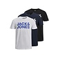 Jack & Jones Jack & Jones Men's T-shirt JJECORP Slim Fit Logo 3-Pack White/Dark Blue/Black