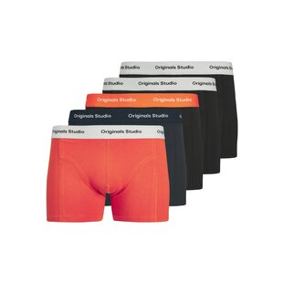 Jack & Jones Heren Boxershorts Trunks JACVESTERBRO 5-Pack Rood/Blauw/Zwart
