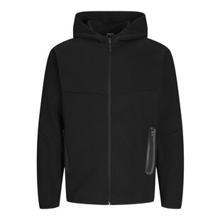 Jack & Jones Men's Hoodie With Zipper JCOFUSION Black