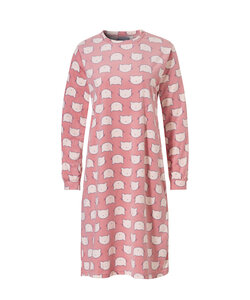 Cocodream Women's Velour Long Sleeve Nightshirt Pink