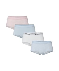 Pieces Women's Hipster PCLOGO Pink/Light Blue/White 4-Pack