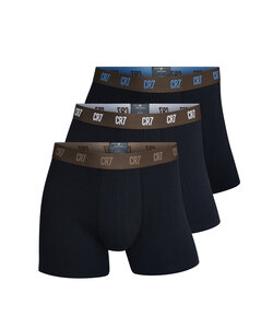 CR7 Heren Boxershorts Effen Zwart/Bruin 3-Pack