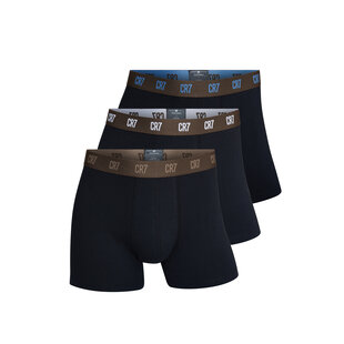 CR7 Men's Boxer Shorts Plain Black/Brown 3-Pack