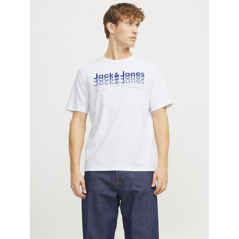 Jack & Jones Jack & Jones Heren T-Shirt JJTEX Ronde Hals Wit